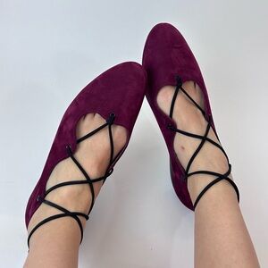 Burgundy Ballet style Flats